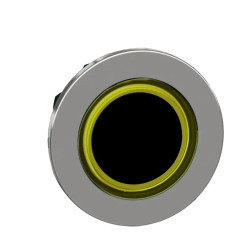 Harmony XB4 - tête bouton poussoir lum DEL - flush - anneau - jaune - ZB4FW983 Schneider Electric