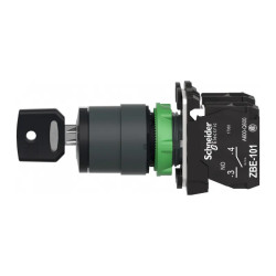 Harmony XB5 - bouton à clé 455 - Ø22 - 3 pos fix - retr GCD - 2F - vis - XB5AG03 Schneider Electric