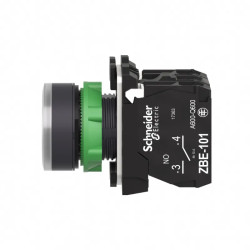 Harmony bt-pous lumineux blanc Ø22 - impulsion - 24V - 1O+1F - XB5AW31B5 Schneider Electric