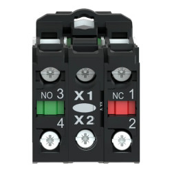 Harmony bt-pous lumineux vert Ø22 - impulsion - inf. ou egal250 V - 1O+1F - XB5AW3365 Schneider Electric