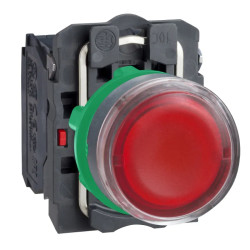 Harmony bt-pous lumineux rouge Ø22 - impulsion - 230 V - 1O+1F - XB5AW3445 Schneider Electric