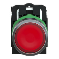 Harmony bt-pous lumineux rouge Ø22 - impulsion - inf. ou egal250 V - 1O+1F - XB5AW3465 Schneider Electric