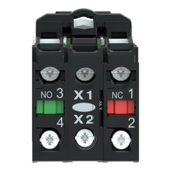 Harmony bt-pous lumineux rouge Ø22 - impulsion - inf. ou egal250 V - 1O+1F - XB5AW3465 Schneider Electric