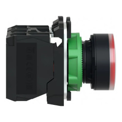 Harmony bt-pous lumineux rouge Ø22 - impulsion - inf. ou egal250 V - 1O+1F - XB5AW3465 Schneider Electric