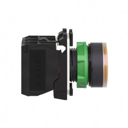Harmony bt-pous lumineux orange Ø22 - impulsion - 24V - 1O+1F - XB5AW35B5 Schneider Electric