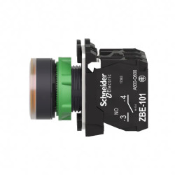 Harmony bt-pous lumineux orange Ø22 - impulsion - 24V - 1O+1F - XB5AW35B5 Schneider Electric