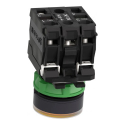 Harmony bt-pous lumineux orange Ø22 - impulsion - 24V - 1O+1F - XB5AW35B5 Schneider Electric