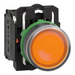 Harmony bt-pous lumineux orange Ø22 - impulsion - 240 V - 1O+1F - XB5AW35M5 Schneider Electric