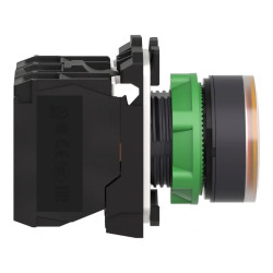 Harmony bt-pous lumineux orange Ø22 - impulsion - 240 V - 1O+1F - XB5AW35M5 Schneider Electric