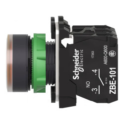 Harmony bt-pous lumineux orange Ø22 - impulsion - 240 V - 1O+1F - XB5AW35M5 Schneider Electric