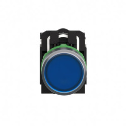 Harmony bt-pous lumineux bleu Ø22 - impulsion - 24V - 1O+1F - XB5AW36B5 Schneider Electric