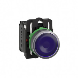 Harmony bt-pous lumineux bleu Ø22 - impulsion - 240 V - 1O+1F - XB5AW36M5 Schneider Electric