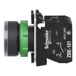 Harmony bt-pous lumineux bleu Ø22 - impulsion - 240 V - 1O+1F - XB5AW36M5 Schneider Electric