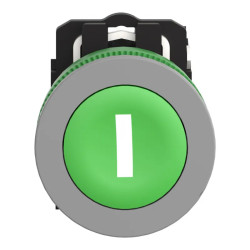 BP impuls Ø22 vert marqué 1F - XB5FA3311C0 Schneider Electric