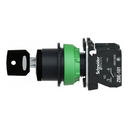 Harmony XB5 - bouton à clé 455 - flush - 3 pos fix - retr C - 2F - vis - XB5FG33 Schneider Electric