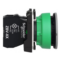 Voyant flush DEL Ø22 vert 24V - XB5FVB3C0 Schneider Electric