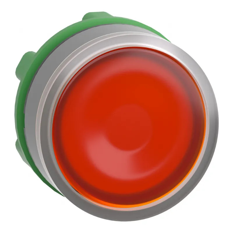 Harmony XB5 - tête bouton pous-pous lumin - Ø22 - col grise - jaune - ZB5AH083C0 Schneider Electric