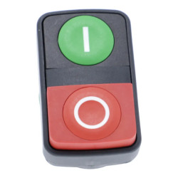 Harmony XB5 - tête bouton double touche - Ø22 - marqué - vert/rouge - ZB5AL7341 Schneider Electric