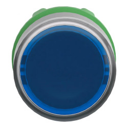 Harmony XB5 - tête bouton poussoir lumineux - Ø22 - col grise - bleu - ZB5AW363C0 Schneider Electric