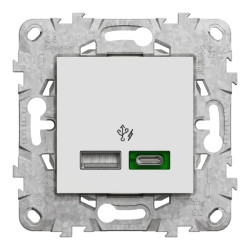 Charg USB A+C 45W 2mod blc - NU501318 Schneider Electric