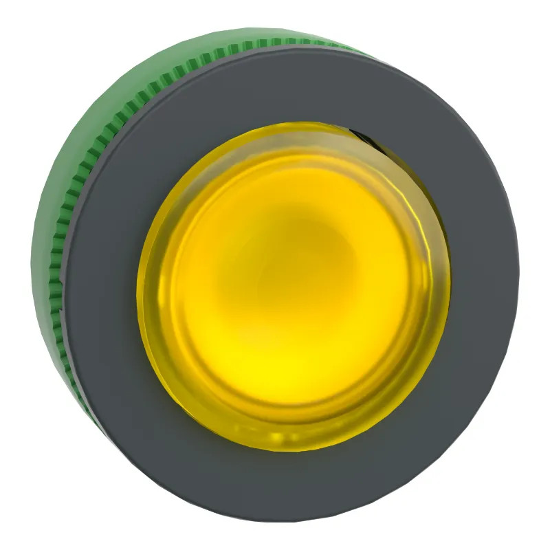 Harmony XB5 - tête bouton poussoir lum DEL - flush - dépassant - jaune - ZB5FW183 Schneider Electric