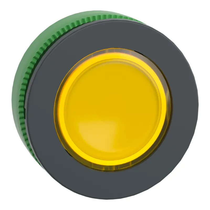 Harmony XB5 - tête bouton poussoir lum DEL - flush - jaune - ZB5FW383 Schneider Electric