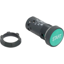 Harmony bouton-poussoir affleurant - Ø22 - vert -1F - blanc START - XB7NA3133 Schneider Electric