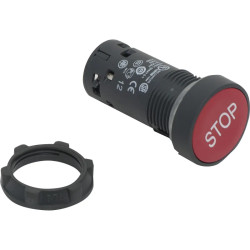 Harmony bouton-poussoir affleurant - Ø22 - rouge - 1O - blanc STOP - XB7NA4234 Schneider Electric