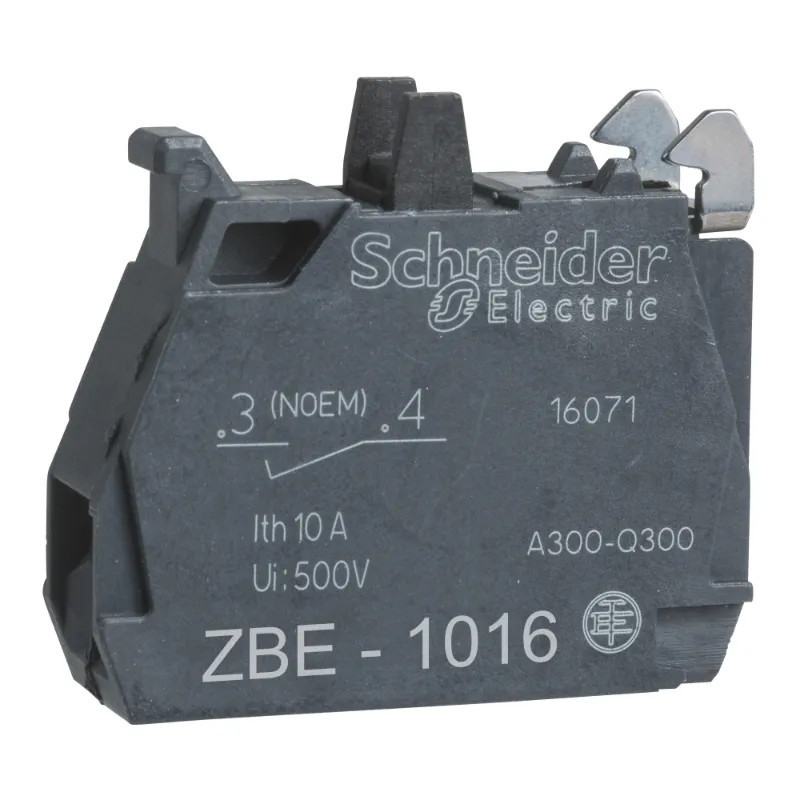 Harmony - bloc contact - 1F - faible charge - raccordement vis-étrier - ZBE1016 Schneider Electric