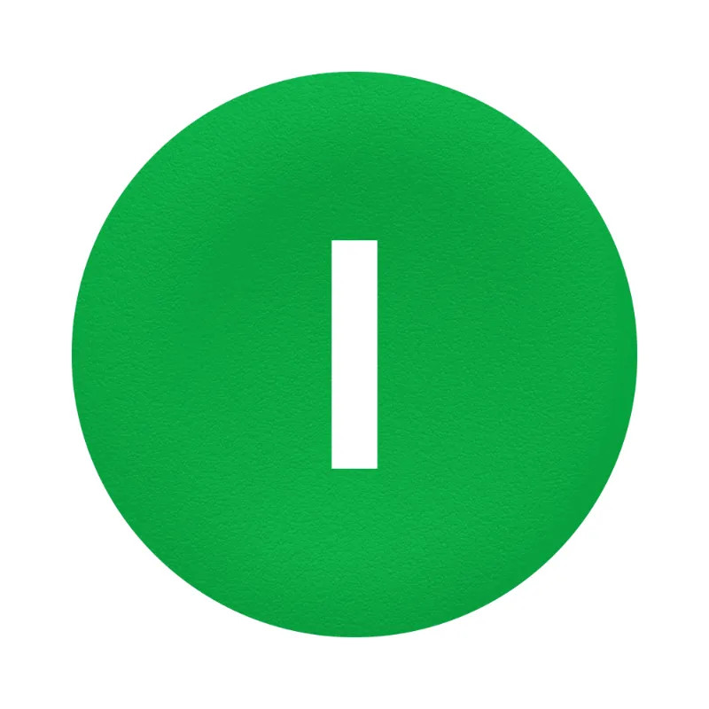 Harmony capsule de bouton-poussoir vert - marqué I blanc - ZBA7331 Schneider Electric