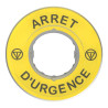 Harmony - étiquette circulaire jaune 3D - Ø60 - Arrêt Urgence - ZBY9120 Schneider Electric