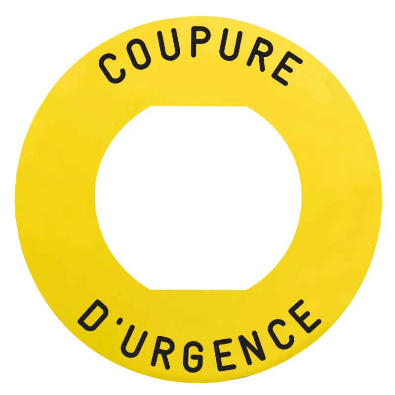 ETIQUETTE COUPURE URGENCE - ZBY9160M Schneider Electric