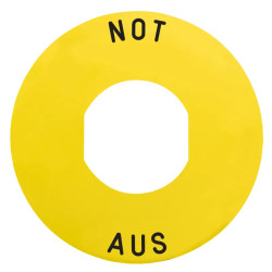 Harmony - étiquette plate - jaune - 'NOT-AUS' - Ø60 - ZBY9260 Schneider Electric
