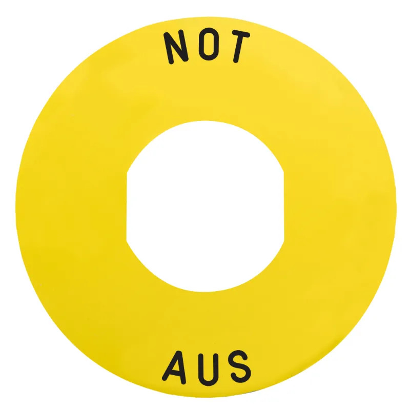 Harmony - étiquette plate - jaune - 'NOT-AUS' - Ø60 - ZBY9260 Schneider Electric