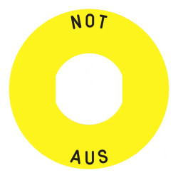 Harmony - étiquette plate - jaune - 'NOT-AUS' - Ø60 - ZBY9260 Schneider Electric