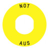 Harmony - étiquette plate - jaune - 'NOT-AUS' - Ø60 - ZBY9260 Schneider Electric