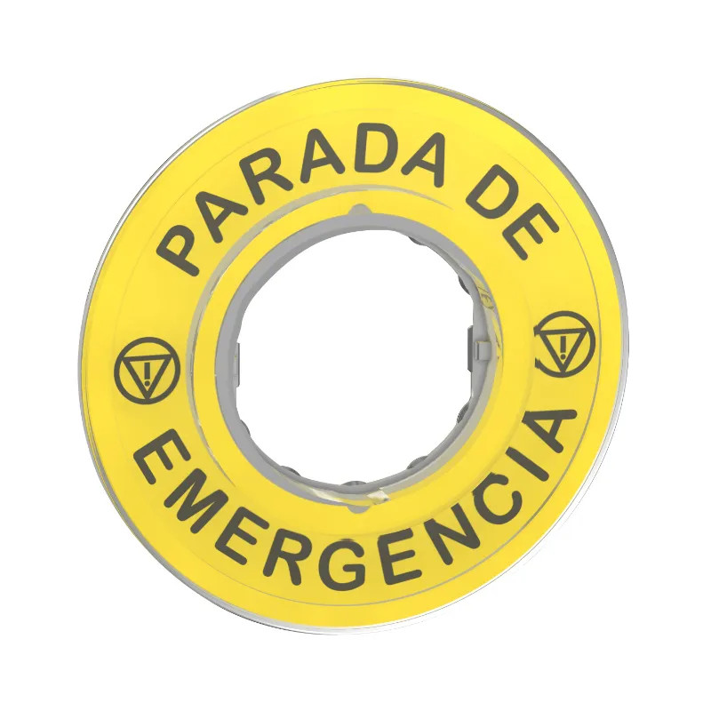 Harmony - étiquette circulaire jaune 3D - Ø60 - Parada de Emergencia - ZBY9420 Schneider Electric