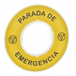Harmony - étiquette circulaire jaune 3D - Ø60 - Parada de Emergencia - ZBY9420 Schneider Electric