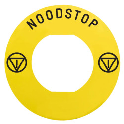 Harmony - étiquette plate - jaune - 'NOODSTOP' - Ø60 - pour ZBZ1605 - ZBY9530M Schneider Electric