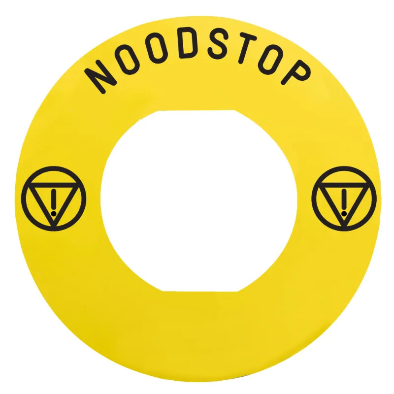 Harmony - étiquette plate - jaune - 'NOODSTOP' - Ø60 - pour ZBZ1605 - ZBY9530M Schneider Electric