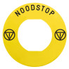Harmony - étiquette plate - jaune - 'NOODSTOP' - Ø60 - pour ZBZ1605 - ZBY9530M Schneider Electric
