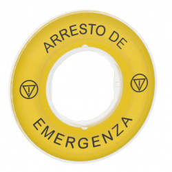 Harmony - étiquette circulaire jaune 3D - Aresto Emergenza - ZBY9620 Schneider Electric