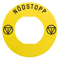 Harmony - étiquette plate - jaune - 'NODSTOP' - Ø60 - pour ZBZ1605 - ZBY9730M Schneider Electric
