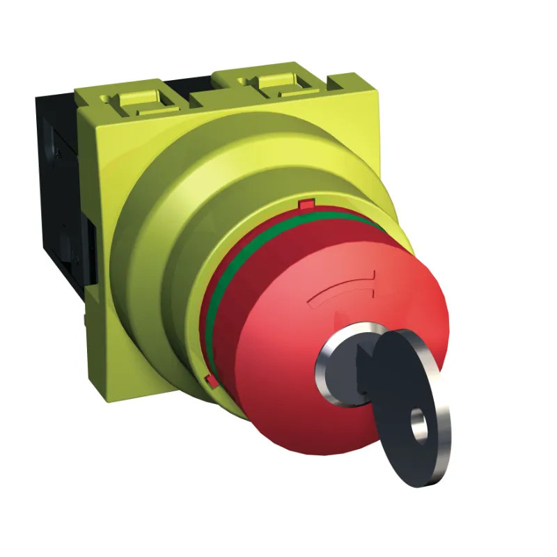 Unica - coup de poing arrêt d'urgence à clé - 10 A - NF + NO - ALB45032 Schneider Electric