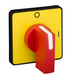 Harmony - tête de manoeuvre - 45x45mm - jaune - crosse rouge - O-I - KCG3H Schneider Electric
