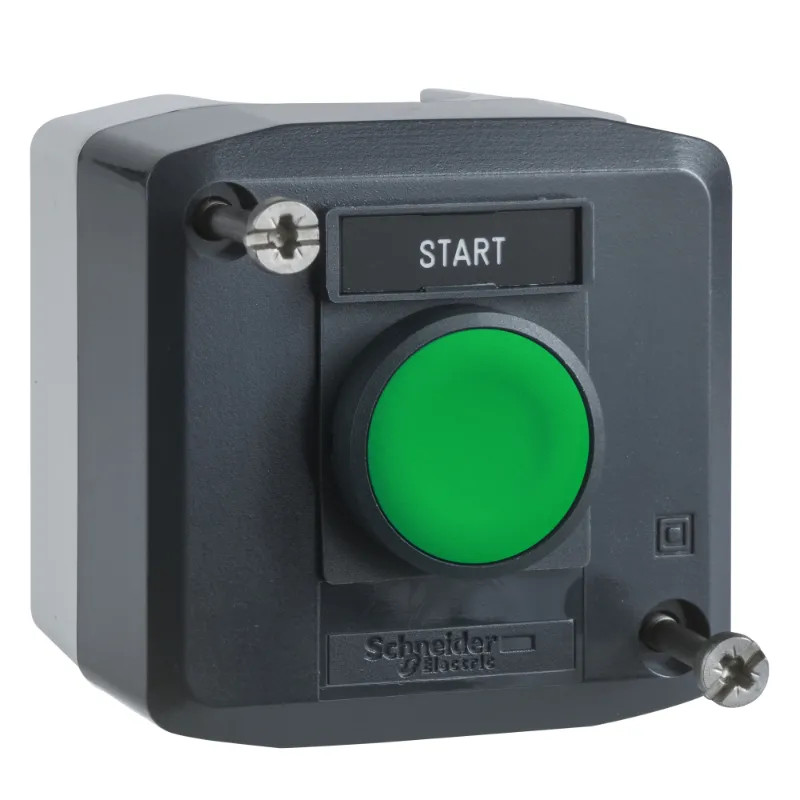 Harmony boite - 1 bouton poussoir vert affleurant Ø22 - 1F - Start - XALD101H29 Schneider Electric