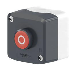Harmony boite - 1 bouton poussoir rouge affleurant Ø22 - 1O - O - XALD112 Schneider Electric