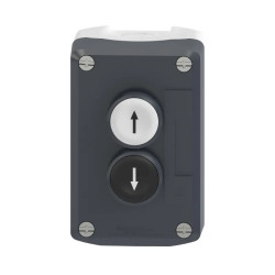 Harmony boite - 2 boutons poussoirs Ø22 - blanc /noir - XALD222 Schneider Electric