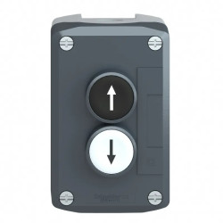 Harmony boite - 2 boutons poussoirs Ø22 - blanc /noir - XALD222E Schneider Electric