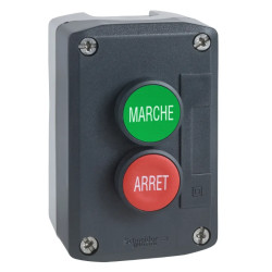 Harmony boite - 2 boutons poussoirs Ø22 - vert /rouge - XALD224 Schneider Electric